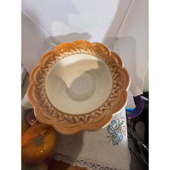 Vintage Ceramic Lidded Fruit Bowl Centerpiece By Van Nuys Calif USA MCM - Picture 2 of 8